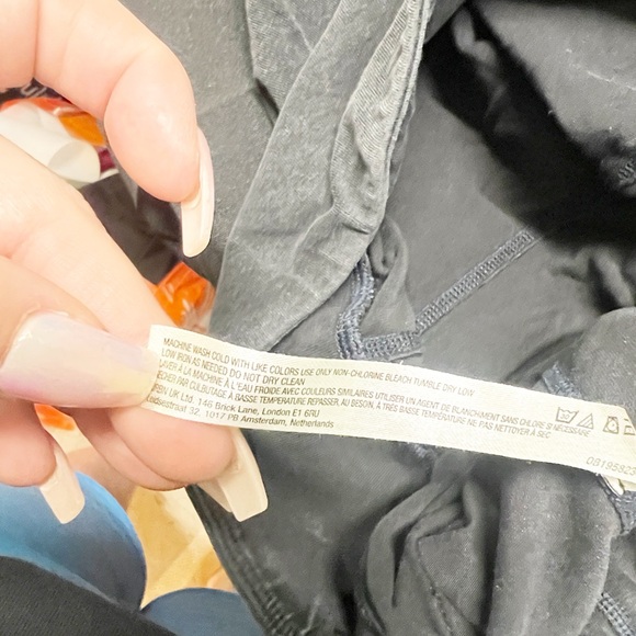 Free people movement gray black acid wash cotton biker shorts - Picture 10 of 10